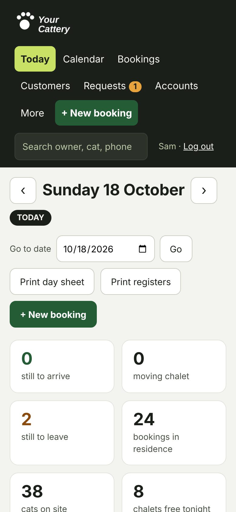 The Today page on a phone